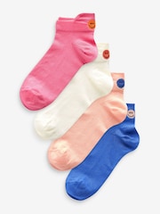 Bright Embroidered Motif Trainers Socks 4 Pack - Image 1 of 5