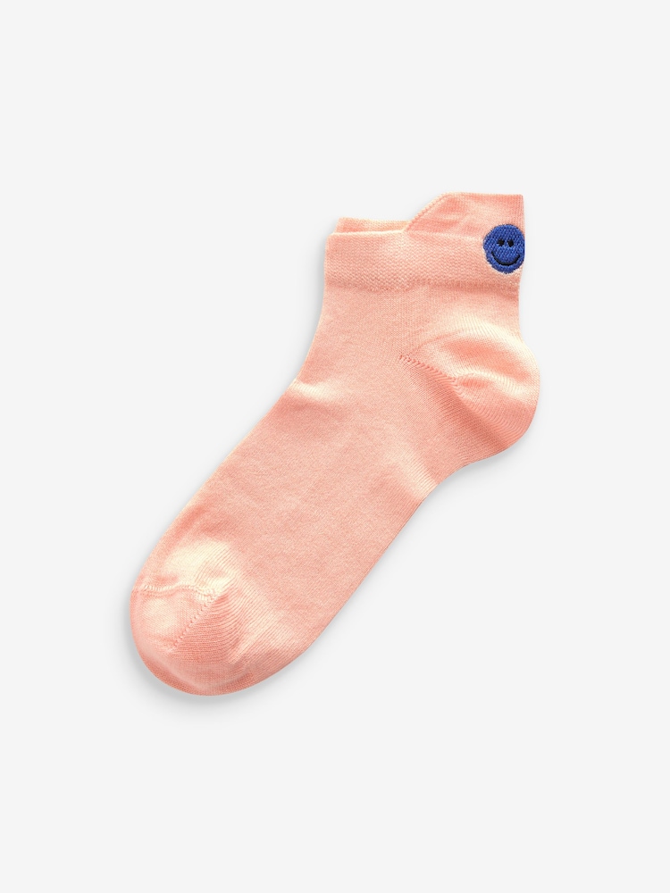 Bright Embroidered Motif Trainers Socks 4 Pack - Image 2 of 5