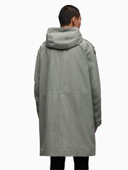 AllSaints Grey Comiso Parka Coat Jacket - Image 2 of 8