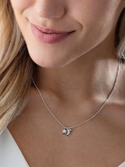 Beaverbrooks Sterling Silver Cubic Zirconia Moon And Star Necklace - Image 2 of 3