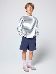 SCAMP & DUDE Blue Stripe Colourblock Sweatshirt - Image 1 of 3