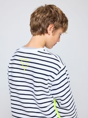 SCAMP & DUDE Blue Stripe Colourblock Sweatshirt - Image 3 of 3