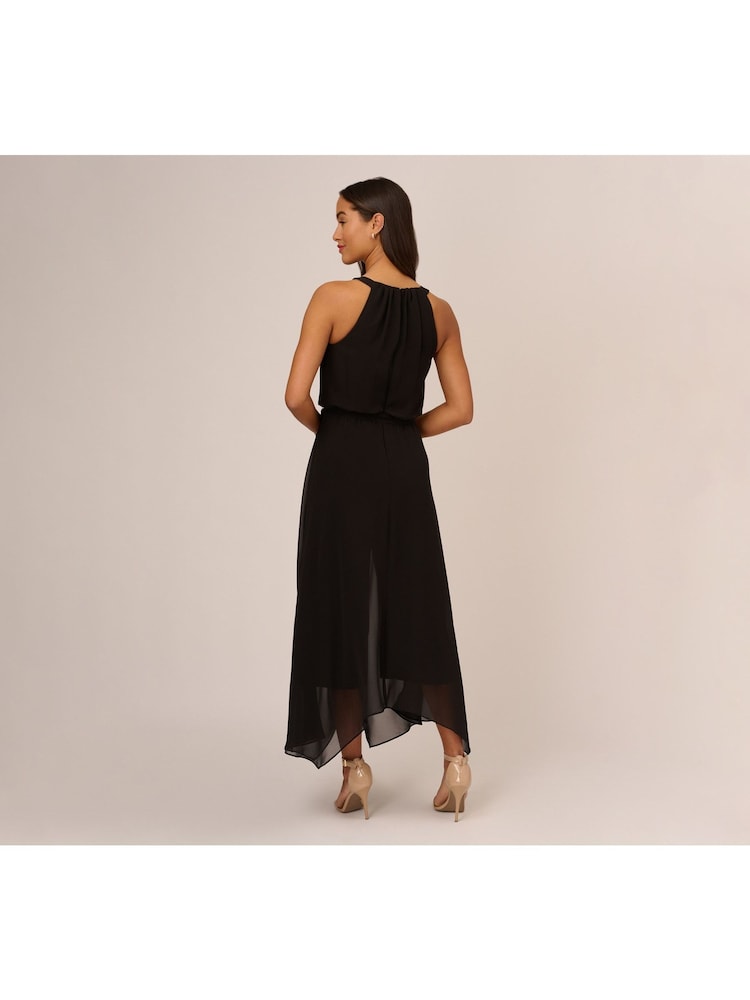 Adrianna Papell Jersey And Chiffon Black Jumpsuit - Image 2 of 6