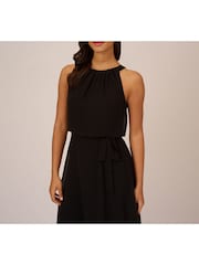 Adrianna Papell Jersey And Chiffon Black Jumpsuit - Image 4 of 6