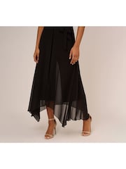 Adrianna Papell Jersey And Chiffon Black Jumpsuit - Image 5 of 6