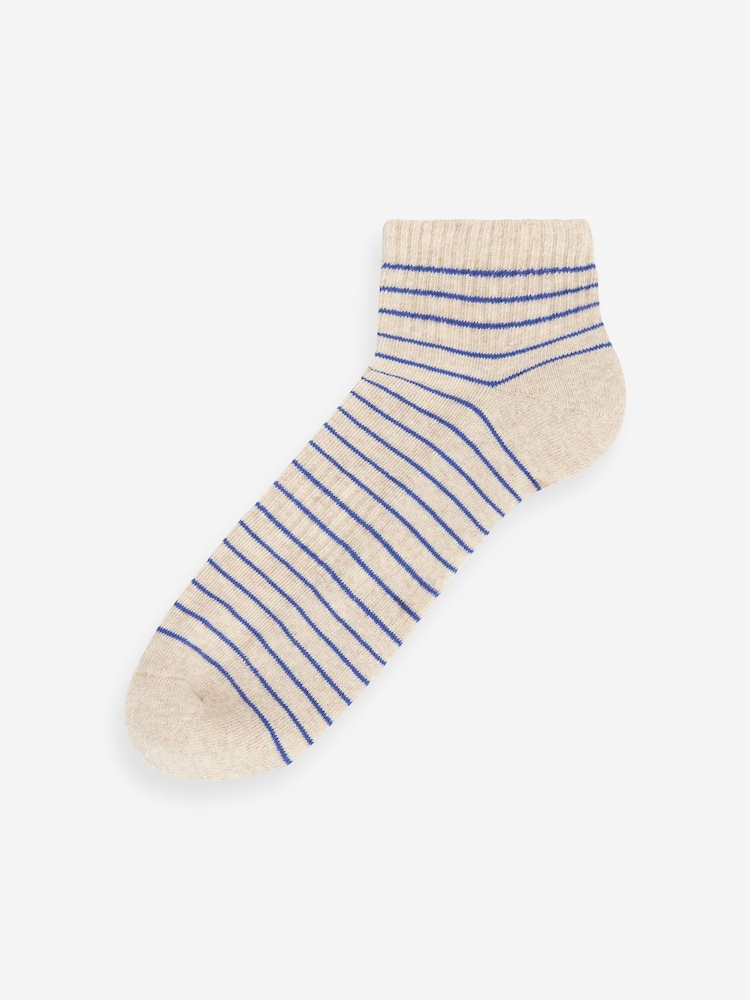 Pink/Peach/Grey Cushion Sole Ribbed Sport Trainer Socks 3 Pack With Arch Support - Image 2 of 4