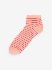 Pink/Peach/Grey Cushion Sole Ribbed Sport Trainer Socks 3 Pack With Arch Support - Image 3 of 4