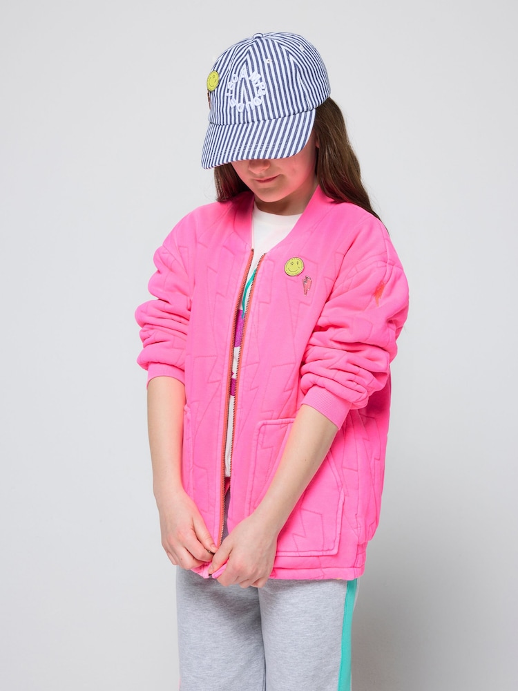 SCAMP & DUDE Pink Quilted Bolt Bomber Jacket - Image 2 of 3