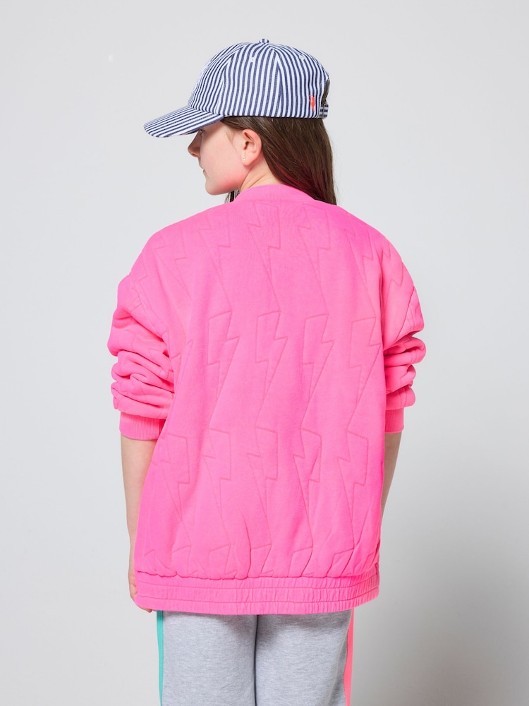 SCAMP & DUDE Pink Quilted Bolt Bomber Jacket - Image 3 of 3