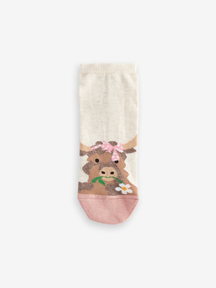 Rosa/Violette Hamish die Hochlandkuh - Sneakersocken im 4-er-Pack - Bild 2 von 5 Rosa/Violette Hamish die Hochlandkuh - Sneakersocken im 4-er-Pack - Bild 2 von 5
