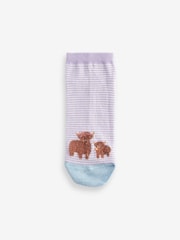 Rosa/Violette Hamish die Hochlandkuh​​​​​​​ - Sneakersocken im 4-er-Pack - Bild 4 von 5