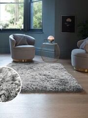 Silver Grey Lola Sparkle Plush Rug - Image 1 of 10