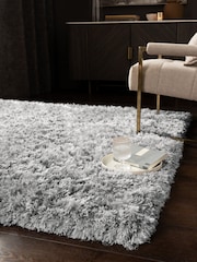Silver Grey Lola Sparkle Plush Rug - Image 4 of 10