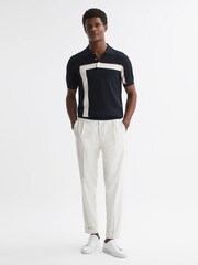 Reiss Navy Bello Striped Polo T-Shirt - Image 3 of 4