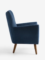 Soft Twill Navy Blue Wilson Highback Armchair - Image 7 of 9