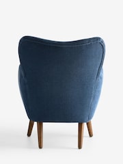 Soft Twill Navy Blue Wilson Highback Armchair - Image 8 of 9