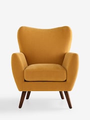 Soft Twill Ochre Yellow Wilson Highback Armchair - Image 3 of 6