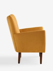 Soft Twill Ochre Yellow Wilson Highback Armchair - Image 4 of 6