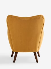 Soft Twill Ochre Yellow Wilson Highback Armchair - Image 5 of 6