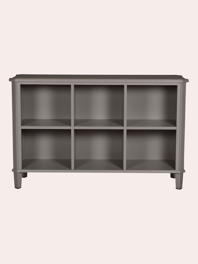 Laura Ashley Pale Charcoal Henshaw Low Bookcase - Image 2 of 5