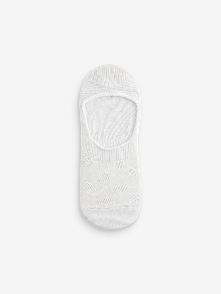 White Heart/Star Textured Low Cut Invsible Trainer Socks 4 Pack - Image 3 of 5