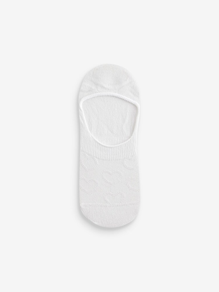 White Heart/Star Textured Low Cut Invsible Trainer Socks 4 Pack - Image 4 of 5