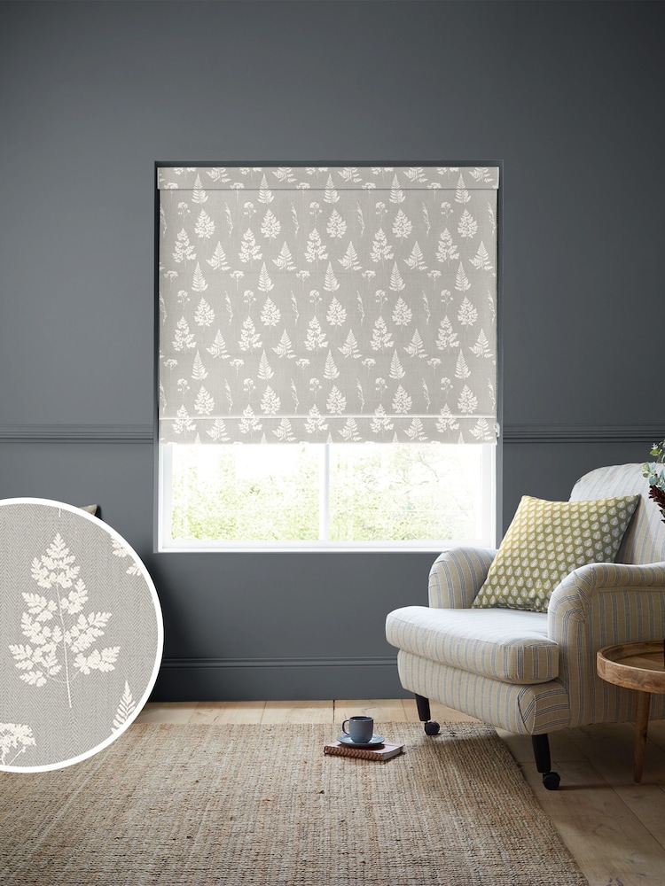 Emily Bond Pebble Grey 100% Cotton Tynesfield Made to Measure Roman Blinds - Image 1 of 5