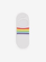White/Rainbow High Cut Invisible Trainer Socks 4 Pack - Image 2 of 5