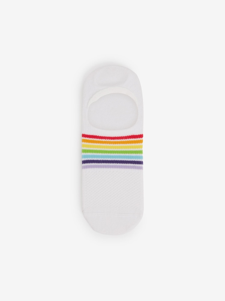 Blanco/arcoíris - Pack de 4 pares de calcetines deportivos invisibles de corte alto - Imagen 2 de 5 Blanco/arcoíris - Pack de 4 pares de calcetines deportivos invisibles de corte alto - Imagen 2 de 5