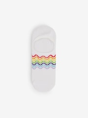 White/Rainbow High Cut Invisible Trainer Socks 4 Pack - Image 3 of 5
