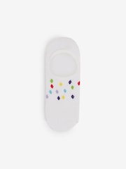 White/Rainbow High Cut Invisible Trainer Socks 4 Pack - Image 4 of 5