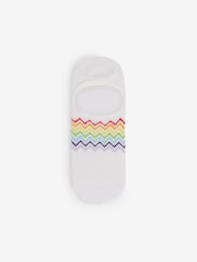 White/Rainbow High Cut Invisible Trainer Socks 4 Pack - Image 5 of 5