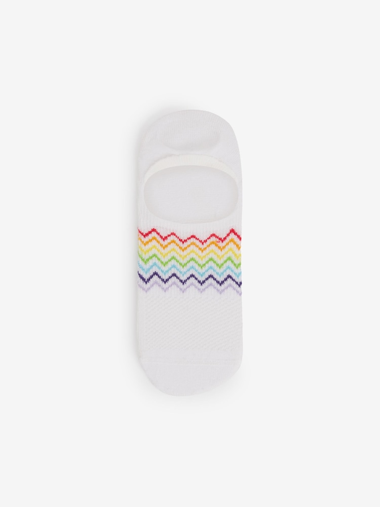 Blanco/arcoíris - Pack de 4 pares de calcetines deportivos invisibles de corte alto - Imagen 5 de 5 Blanco/arcoíris - Pack de 4 pares de calcetines deportivos invisibles de corte alto - Imagen 5 de 5