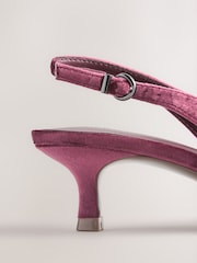 Mauve Purple Forever Comfort® Velvet Embroidered Slingback Heels - Image 9 of 10