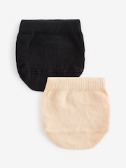 Nude/Black Toe Topper Half Socks 2 Pack - Image 1 of 7