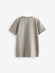 Cement Natural 100% Cotton Embroidery Textured Short Sleeve T-Shirt (3-16yrs) - Image 2 of 3