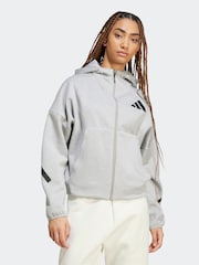 adidas Grey Z.N.E. Full Zip Hoodie - Image 1 of 7