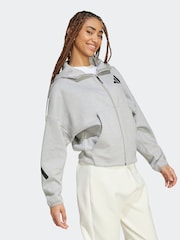 adidas Grey Z.N.E. Full Zip Hoodie - Image 2 of 7
