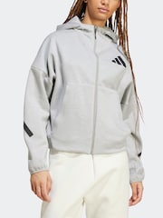 adidas Grey Z.N.E. Full Zip Hoodie - Image 4 of 7