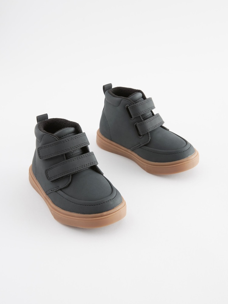 Black with Gum Sole Wide Fit (G) Warm Lined Touch Fastening Boots - Image 1 of 5