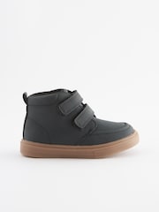 Black with Gum Sole Wide Fit (G) Warm Lined Touch Fastening Boots - Image 2 of 5