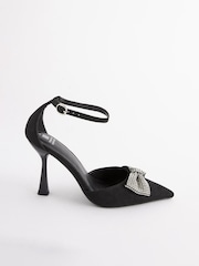 Black Forever Comfort® Bow Point Toe Heels - Image 2 of 5