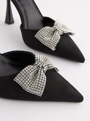 Black Forever Comfort® Bow Point Toe Heels - Image 4 of 5