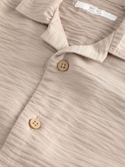 White Crinkle Short Sleeve Textured Shirt (3-16yrs) - Image 3 of 3