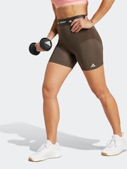 adidas Green Techfit 7/8 Shorts - Image 1 of 7