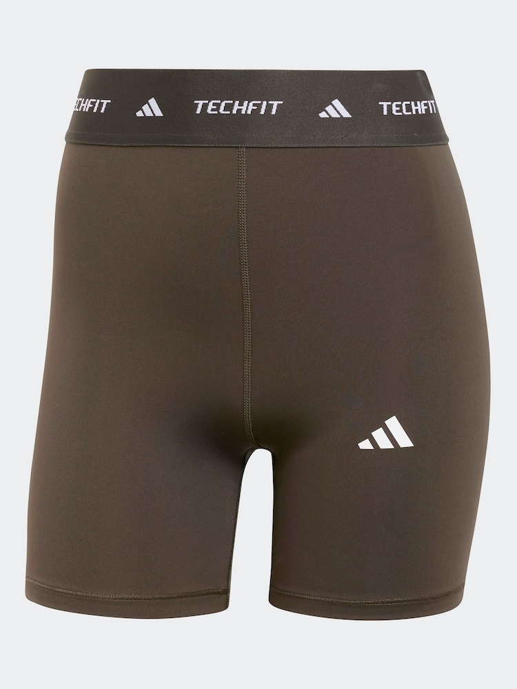 adidas Green Techfit 7/8 Shorts - Image 7 of 7
