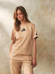 Marrón - adidas Z.N.E 100% Cotton T-Shirt - Imagen 2 de 6