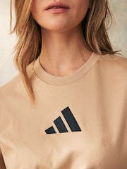 Marrón - adidas Z.N.E 100% Cotton T-Shirt - Imagen 6 de 6