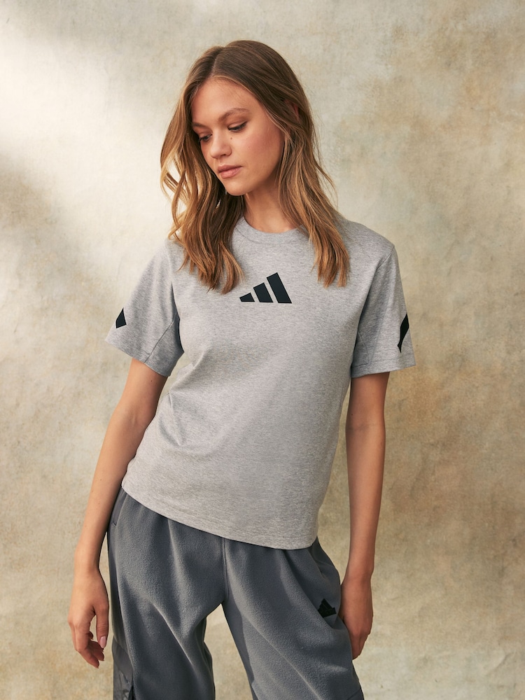 adidas Grey Z.N.E 100% Cotton T-Shirt - Image 1 of 5