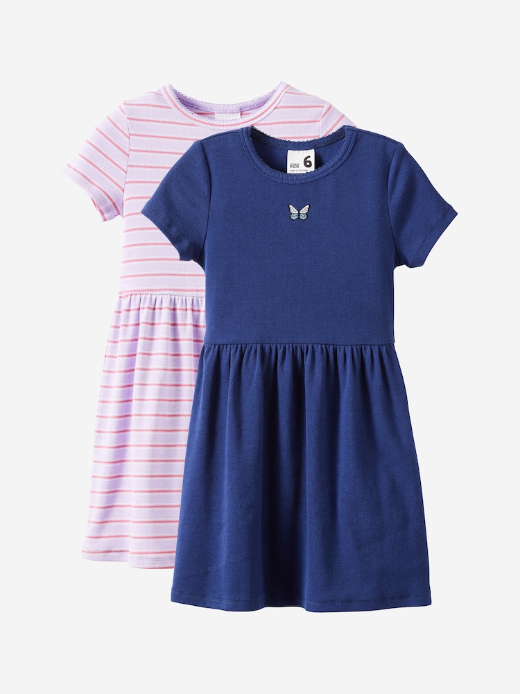 Cotton On Purple Raya Short Sleeve Dress 2 Pack - Image 1 of 3 Cotton On Purple Raya Short Sleeve Dress 2 Pack - Image 1 of 3